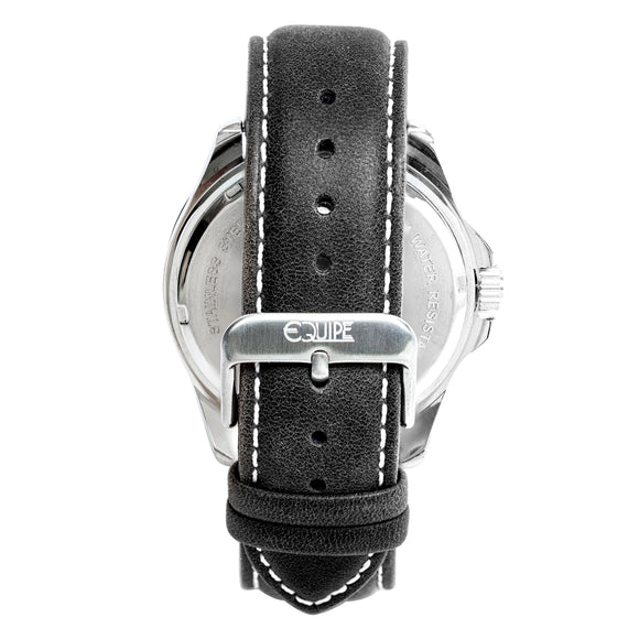 Equipe Turbo Genuine Leather-Band Watch -Black/White