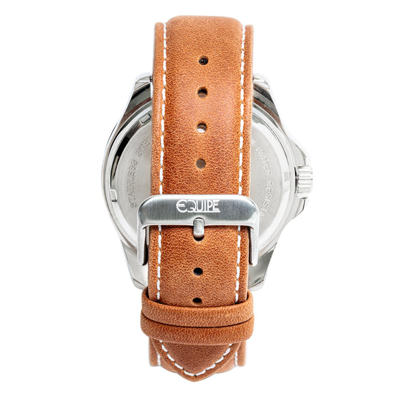 Equipe Turbo Genuine Leather-Band Watch - Camel/Blue